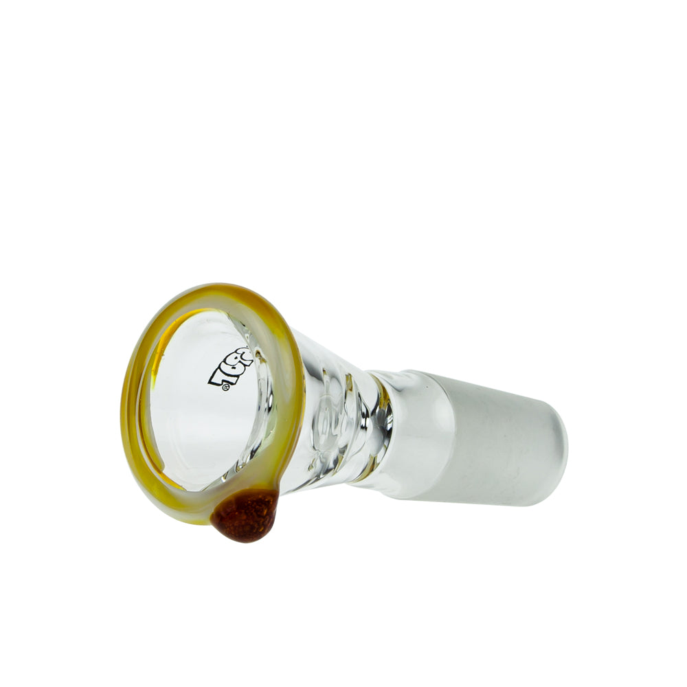 G-Spot Glass - Color Pure Bowl Cone - 18.8mm -Amber and white - Side view