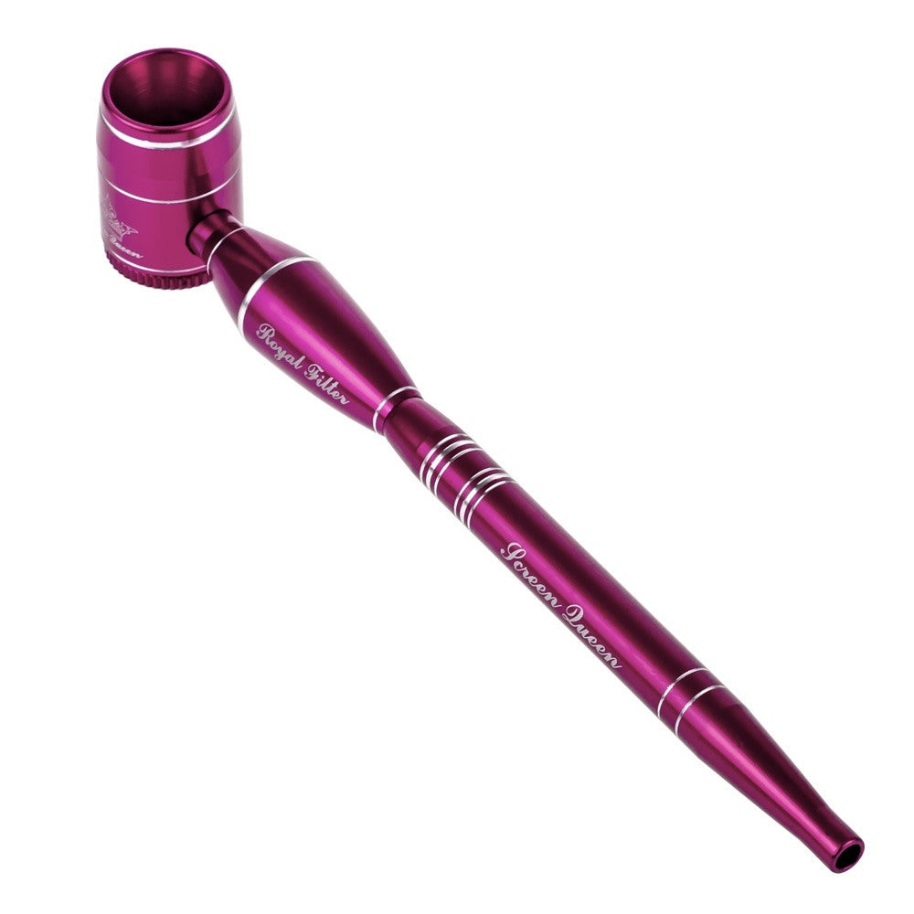 Screen Queen Hand Pipe with Royal Filter Kit | Red - Back View
