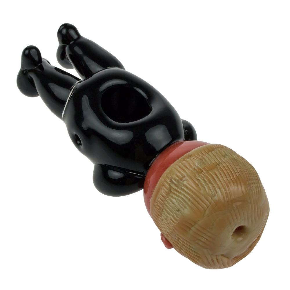 Empire Glassworks Agent Orange Hand Pipe - Side View