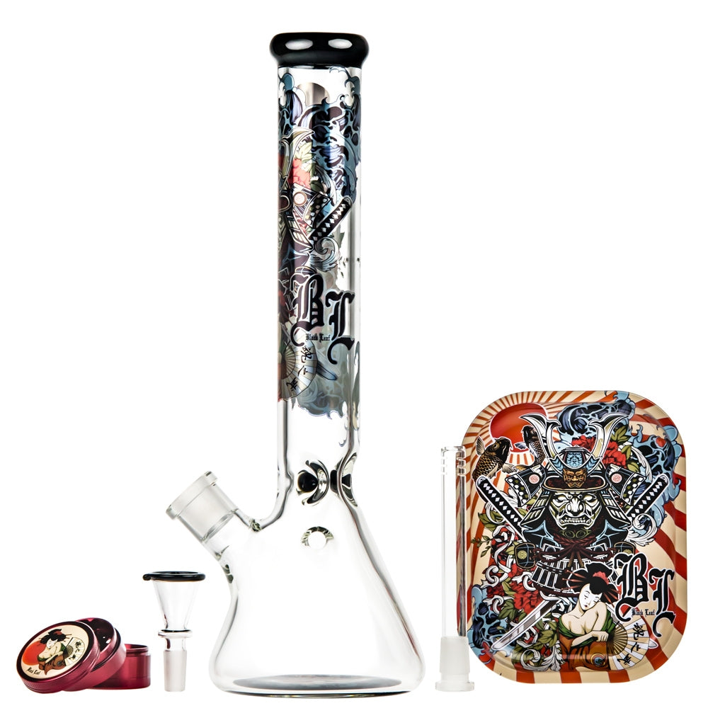 Black Leaf Ronin and Geisha Beaker Ice Bong Box Set - Complete Set