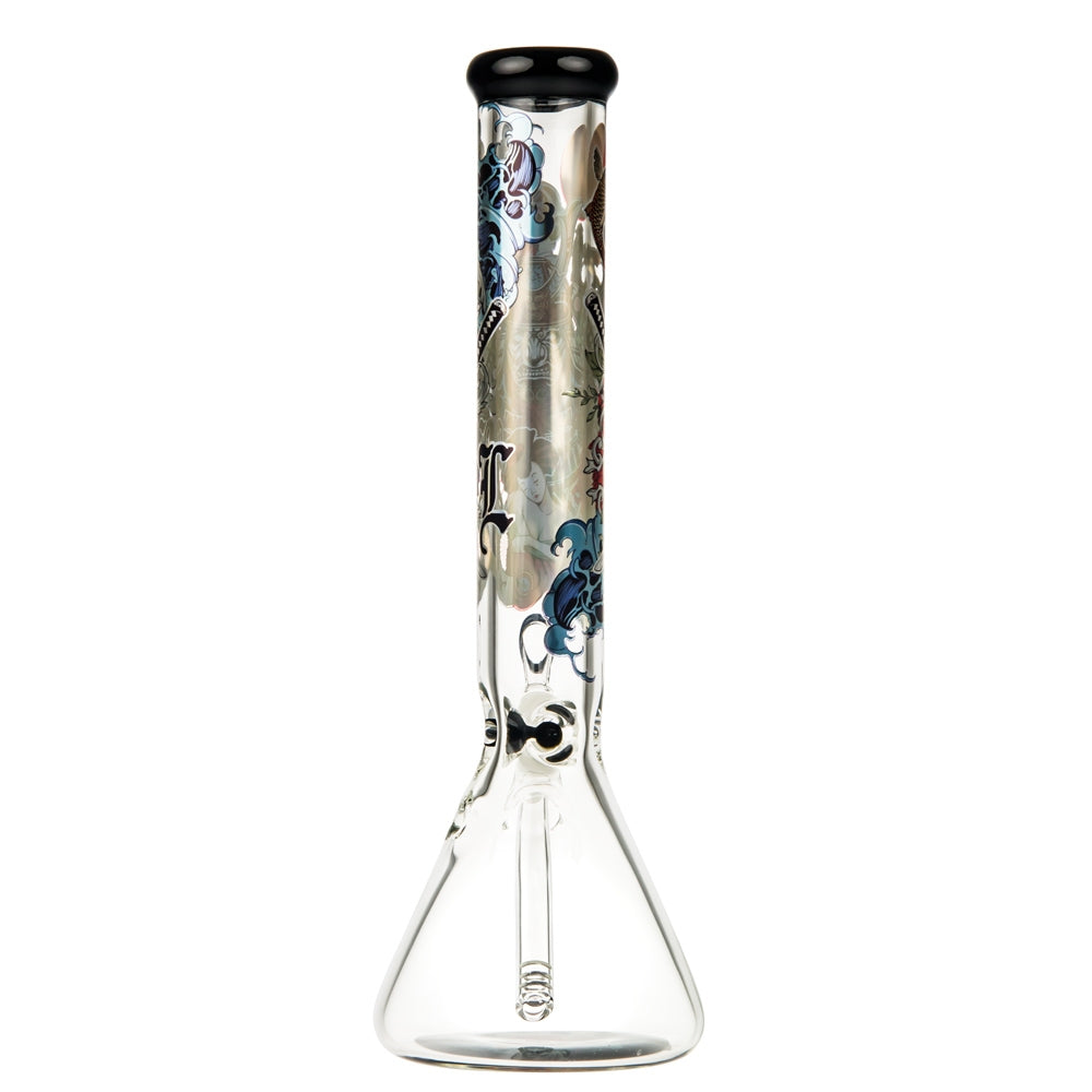 Black Leaf Ronin and Geisha Beaker Ice Bong Box Set - Back View