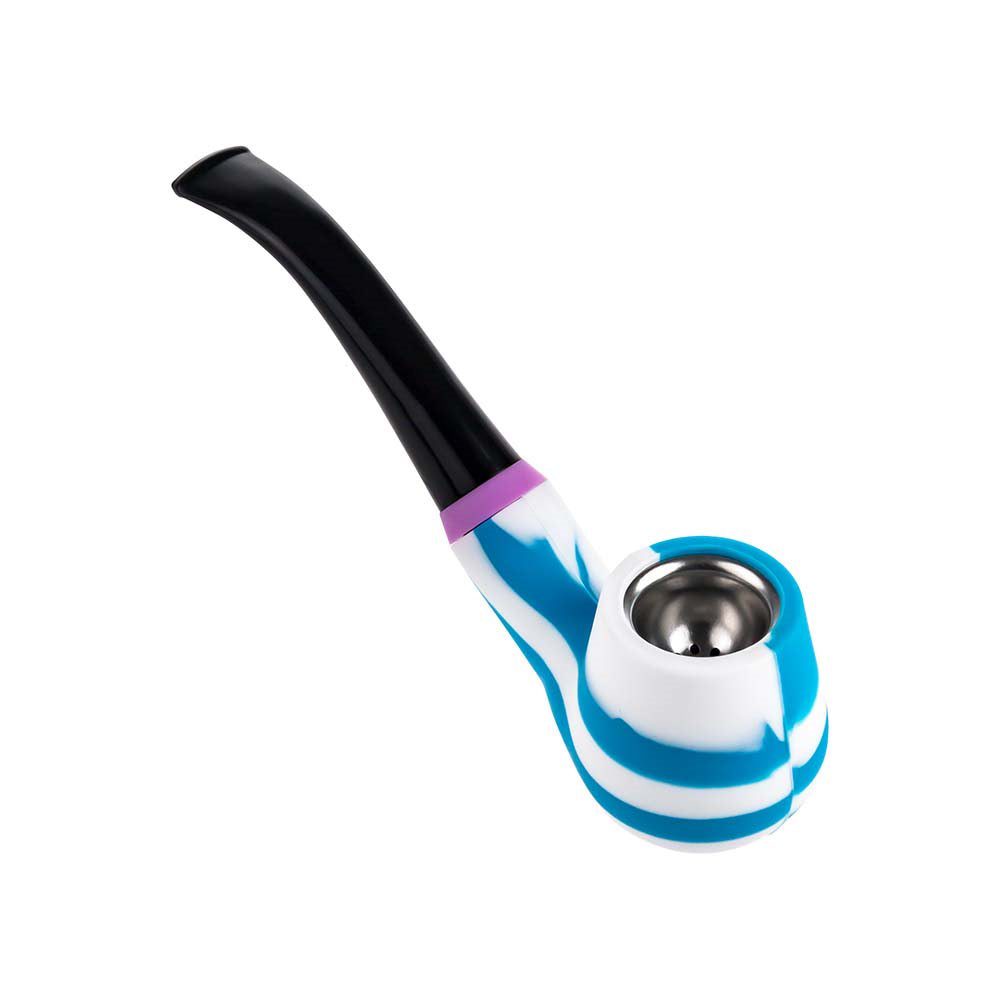 Silicone Sherlock Pipe with Steel Bowl | Side view 3