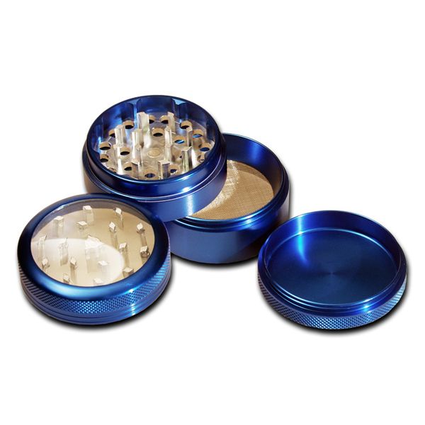 Metal Herb Grinder with Pollen Screen and Magnetic Window Lid | 48mm