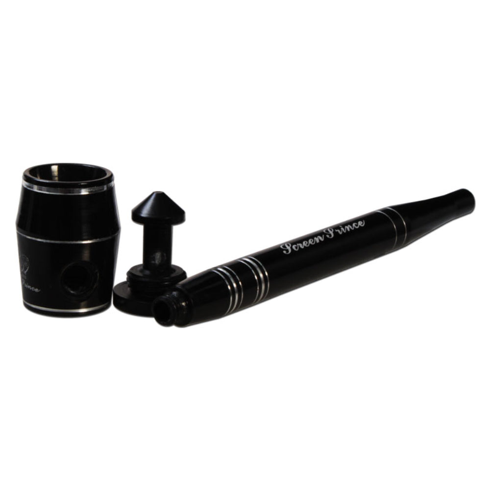 Screen Prince – Screen less Hand Pipe | Black - Dissasembled