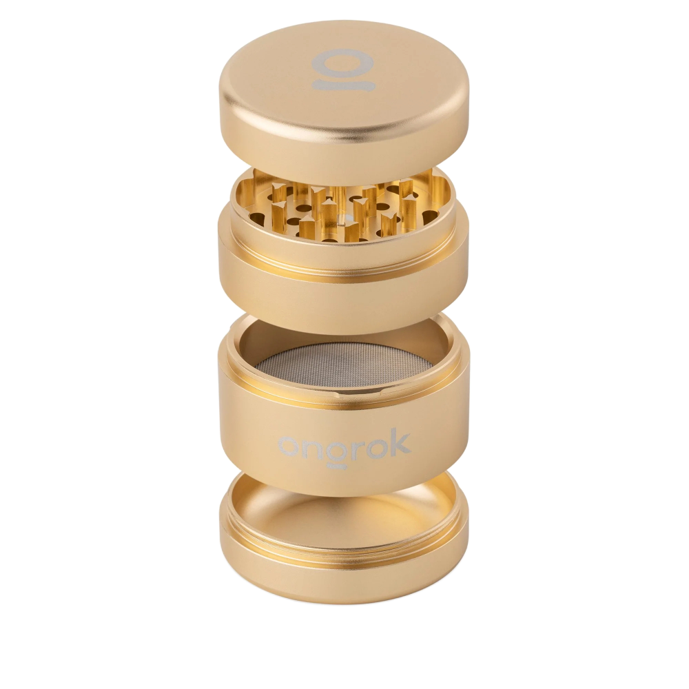 ONGROK 4 Piece EZ Grinder | Gold | Separated
