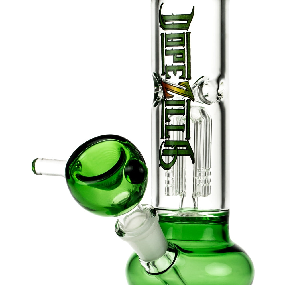 Dopezilla Tokyo Dope Glass Beaker Ice Bong with Tree Perc | Green | bowl