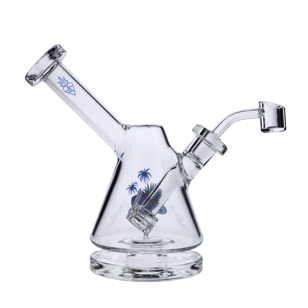 Cabana Cannabis Co. Beaker Base Bong with Circular Foot | Clear | side view 3