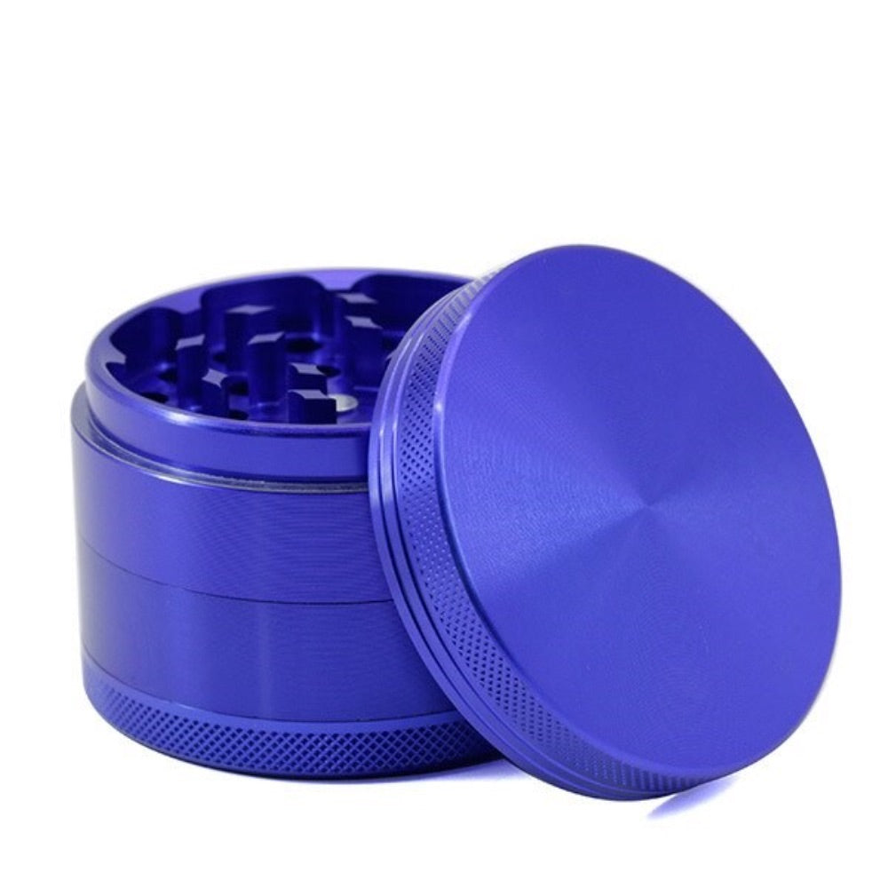 Aluminum 4-Part Herb Grinder with Pollen Screen and Magnetic Lid | Blue