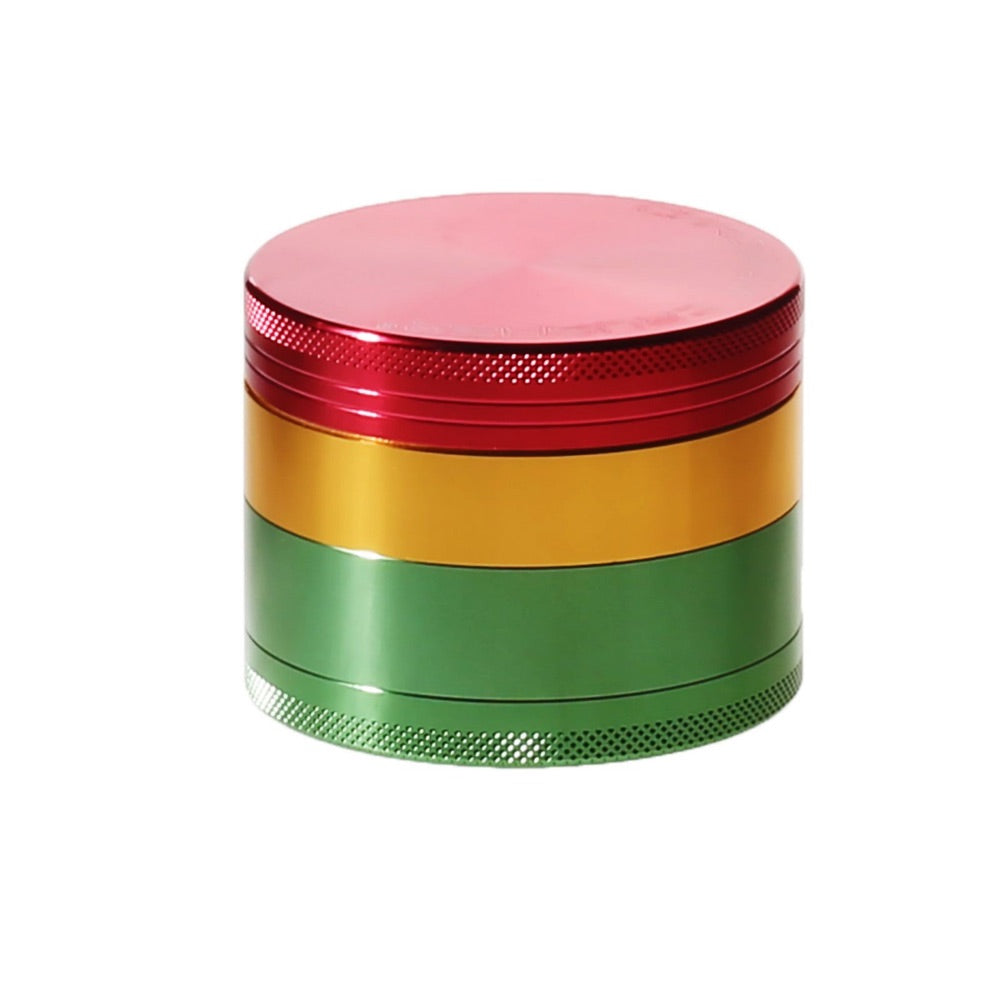 Aluminum 4-Part Herb Grinder with Pollen Screen and Magnetic Lid | Rasta