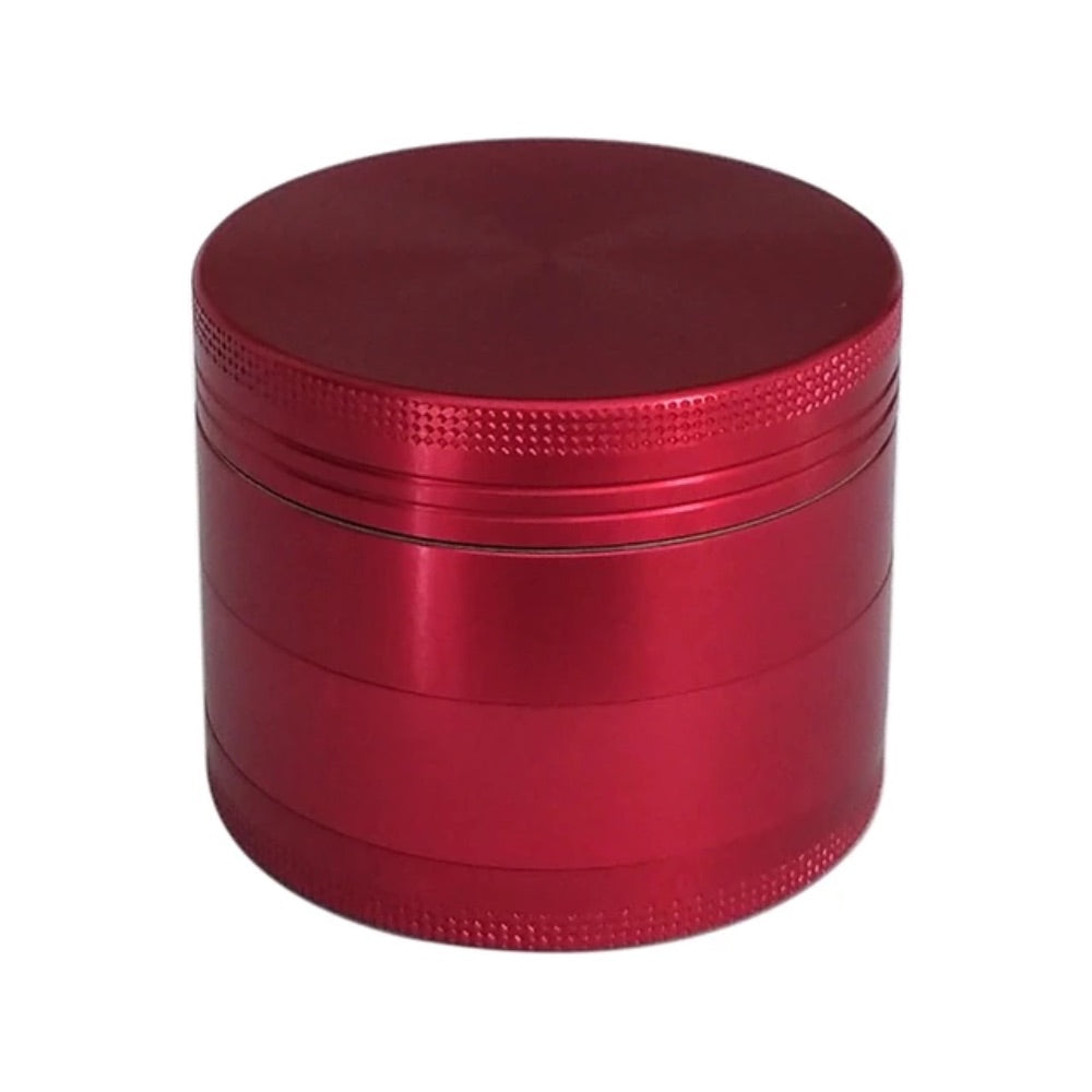Aluminum Herb Grinder with Pollen Screen and Magnetic Lid | 50mm | Red