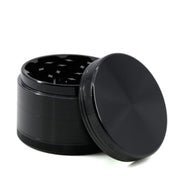 Aluminum Herb Grinder with Pollen Screen and Magnetic Lid | 63mm | Black