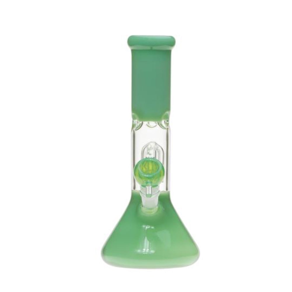 Dopezilla Hedorah Beaker Base Ice Bong | Milky Teal | front view