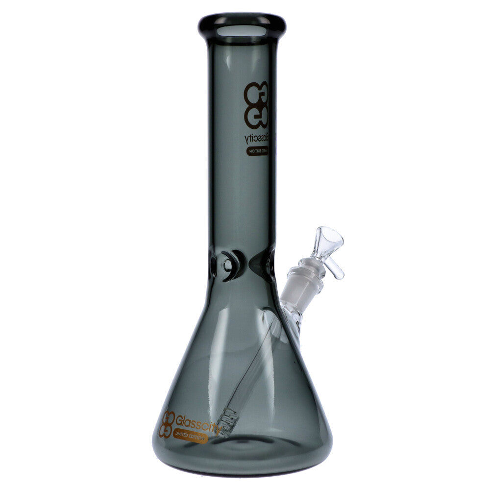 Glasscity Limited Edition Glass Beaker Ice Bong | Black | Small | side view 4