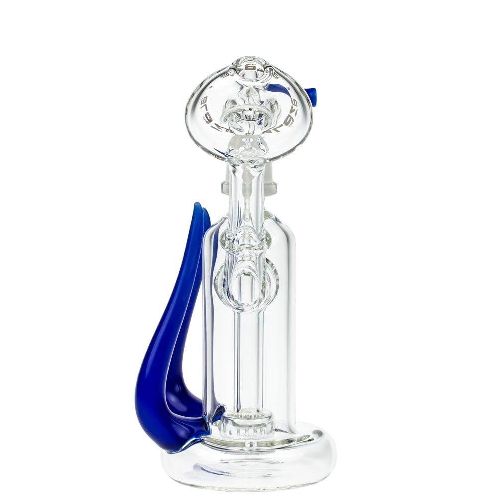 Blaze Glass Concentrate Oil Bubbler with Showerhead Diffuser | Blue - Back View