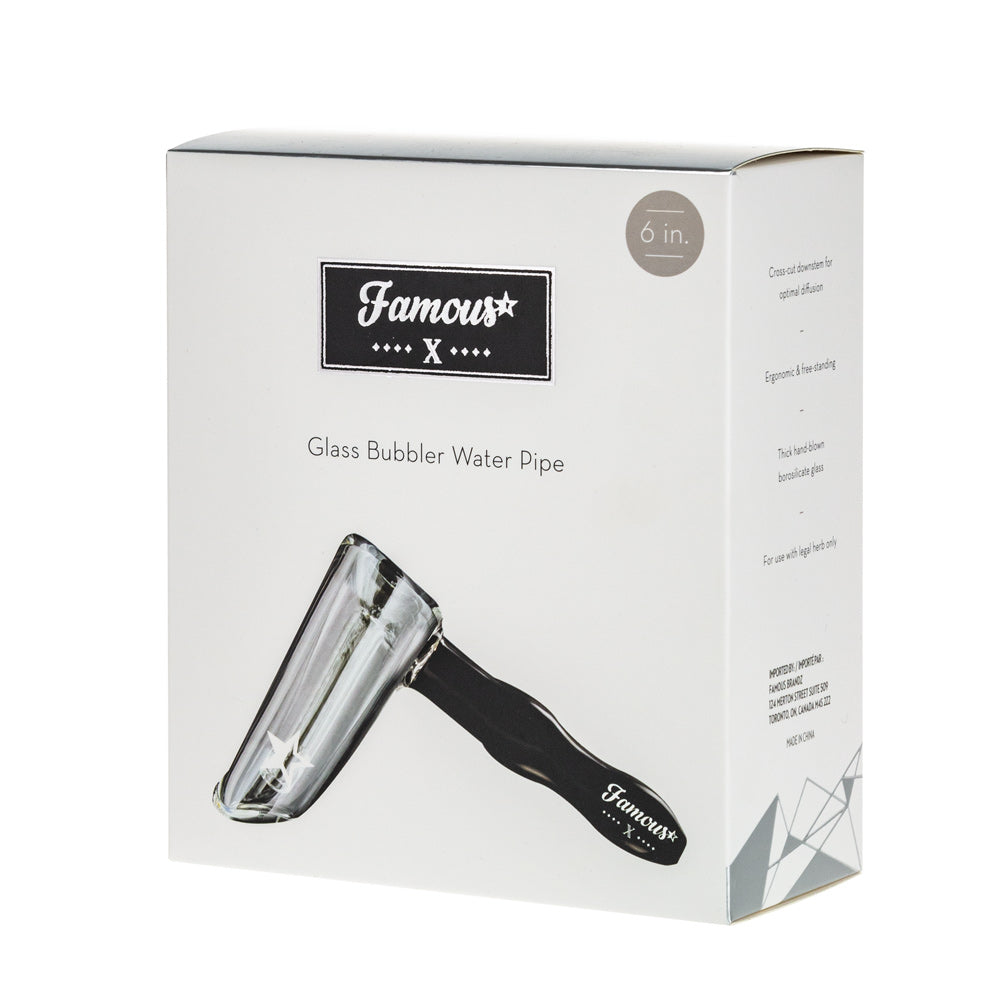 Famous X Straight Hammer Herb Bubbler | Black | box