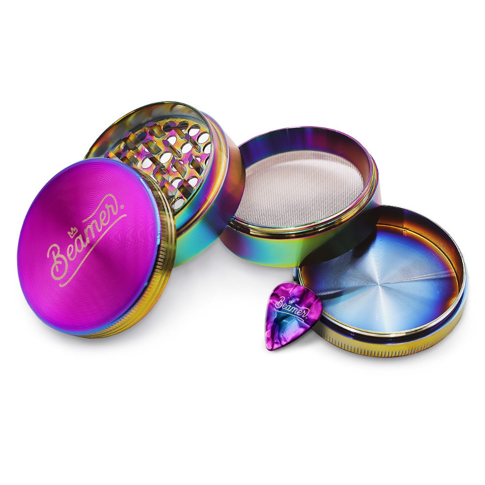 Beamer 4-Part Aircraft Grade Luminate Zinc Grinder | Crown Logo