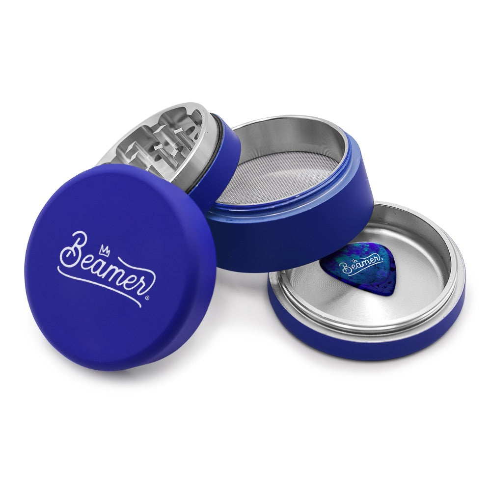Beamer 4-Part Gripper 3000 Soft Touch Aircraft Grade Aluminum Grinder | Blue