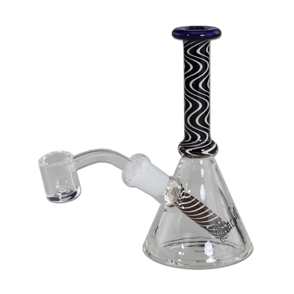 Black Leaf Colored Wavy Mini Dab Rig | Green