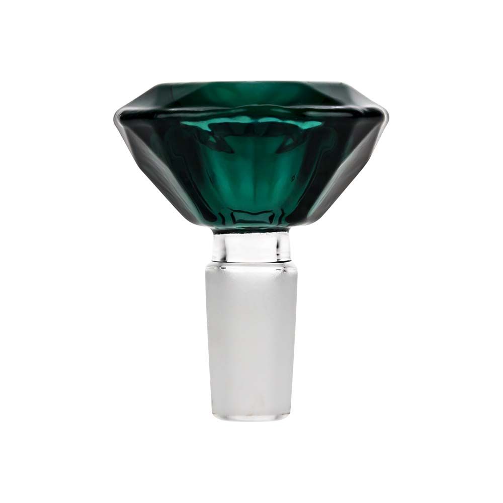 Diamond Shaped Glass herb Bowl | Male Joint | Teal