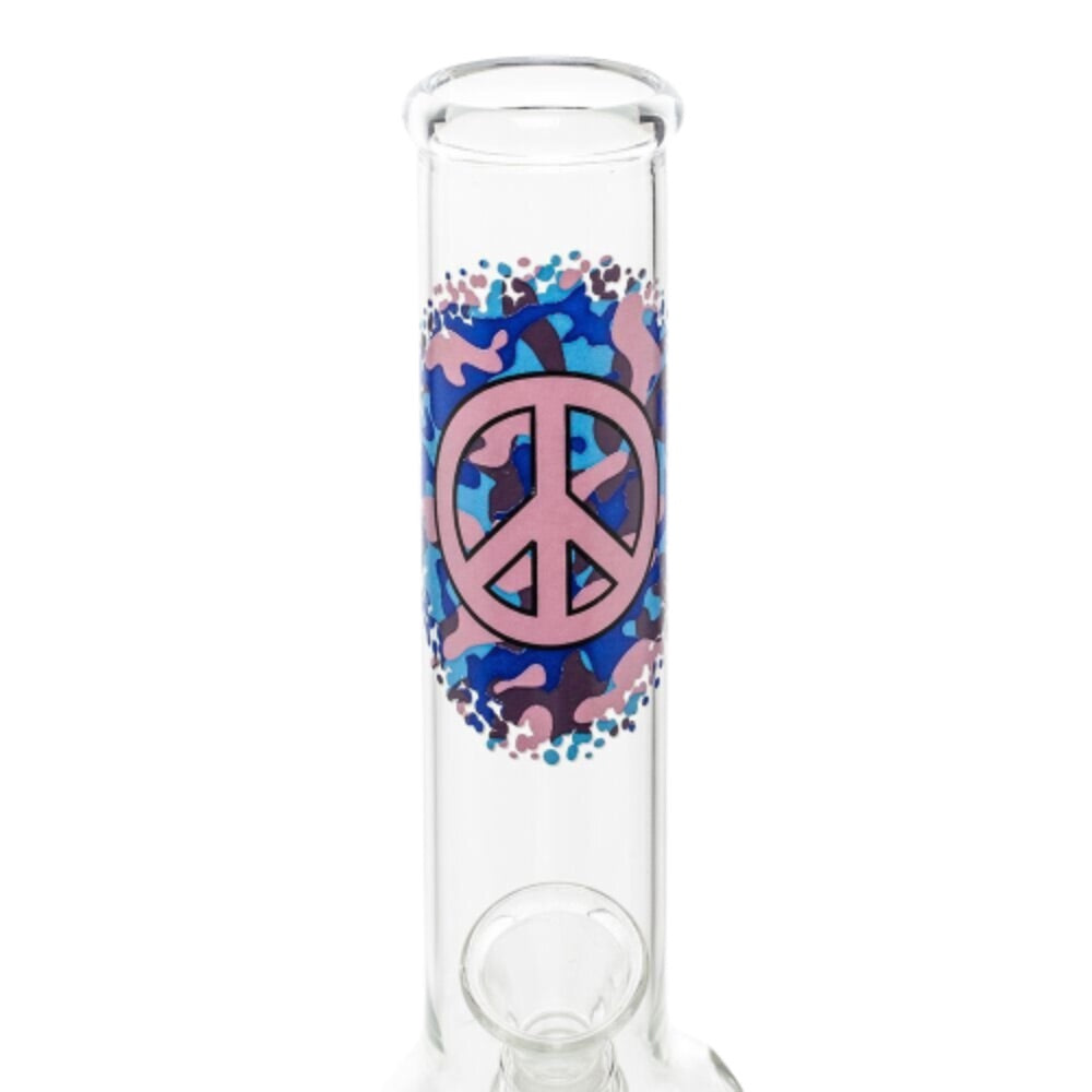 Greenline Peace Glass Bubble Bong | stem