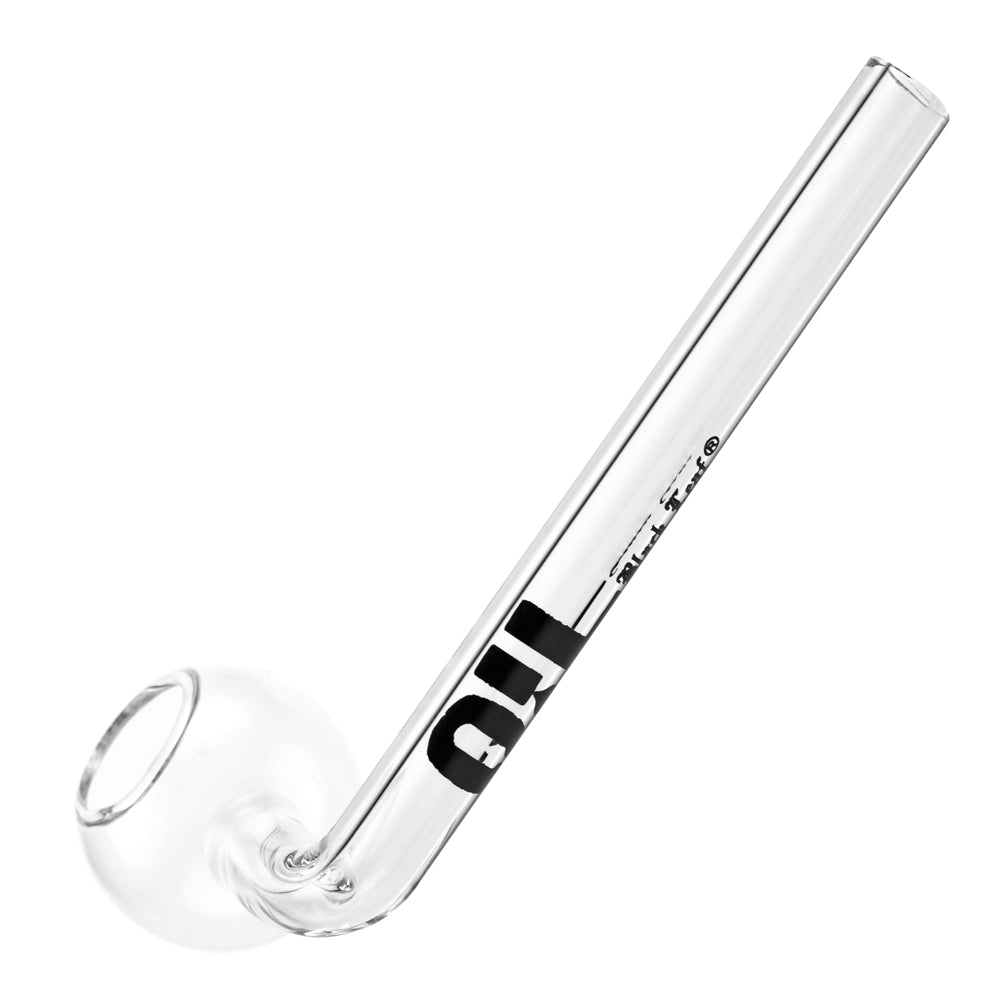 Black Leaf Oil Glass Vaporizer Pipe | 11.5 cm - Side view 1