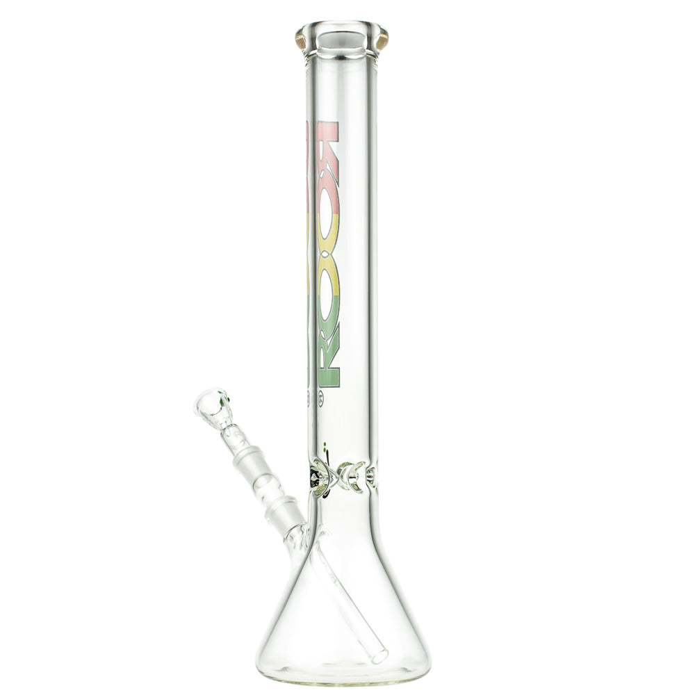 ROOR Little Sista Beaker Base 7mm Glass Ice Bong | Rasta | 45cm - Side View 4