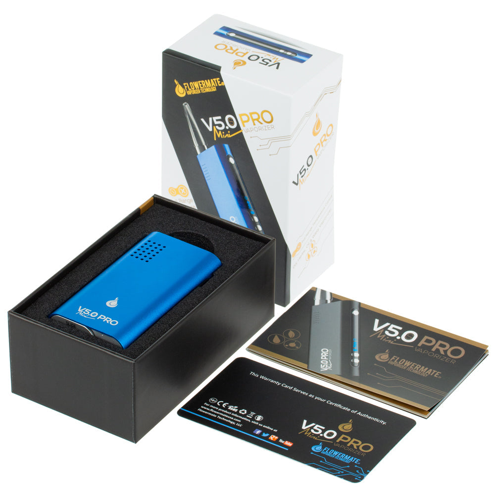 FlowerMate Mini V5.0S Pro Vaporizer | Blue - Box
