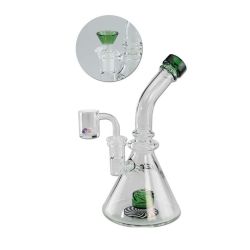 BLAZE Beaker Base Hybrid Dab Rig with Drum Percolator | Green