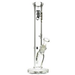 Black Leaf 7mm Straight Bong | 40 cm - Side View 1