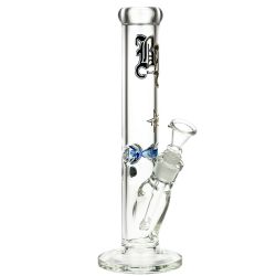 Black Leaf 7mm Straight Ice Bong | 34 cm - Side View 1