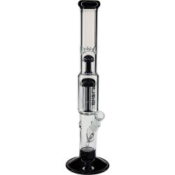 Blaze Glass 10-arm Perc Glass Ice Bong  Mushroom Splash Guard | Black