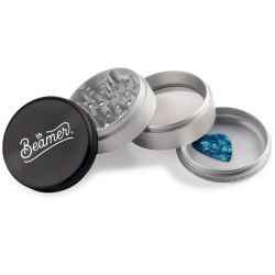 Beamer 4-Part Crown Logo Design Aircraft Grade Aluminum Grinder | black/silver