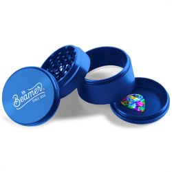 Beamer 4-Part Crown Logo Extended Aircraft Grade Aluminum Grinder | blue