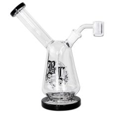 Black Leaf Glass Drum Percolator Dab Rig | Black