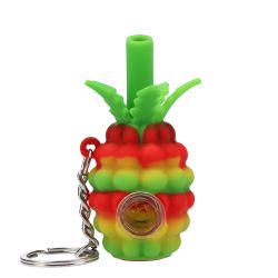 Silicone Pineapple Key Chain Pipe | Rasta