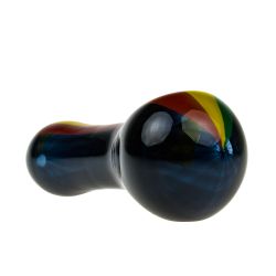 G-Spot Glass Spoon Pipe - Black Rasta