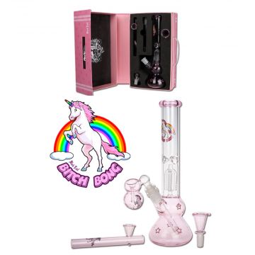 Black Leaf Tree Percolator Boxed Bitch Bong | complete set